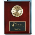 Piano Finish Solid Wood Plaque w/ Clock (7"x9")